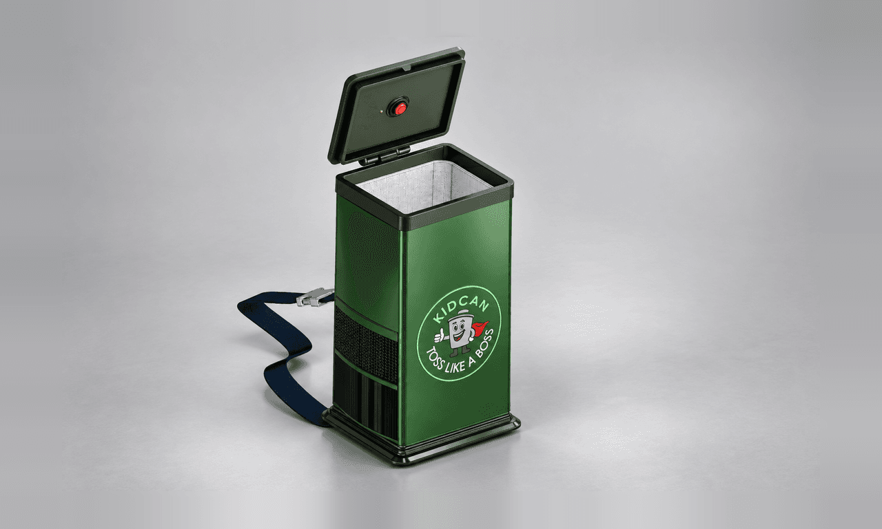 Hinged-Lid Carry Container with Shoulder Strap