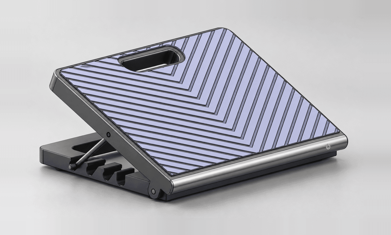 Adjustable-Angle Footrest with Chevron Surface