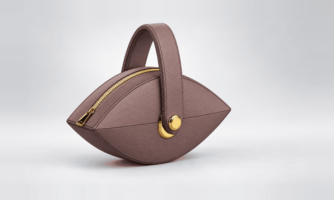 Zippered Handbag with Looped Handle