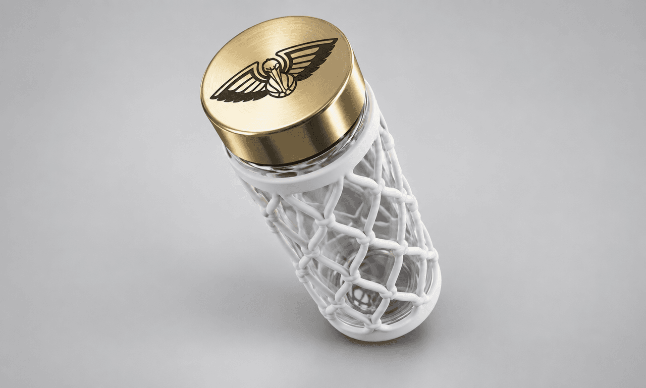 Lattice-Shell Jar with Gold-Finish Cap